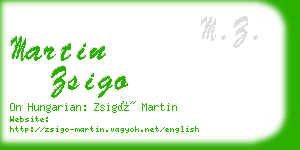 martin zsigo business card